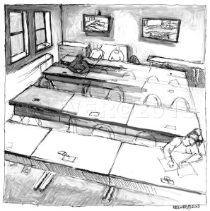 PROCTOR DRAWING, 12-12-13. (black and white India ink on paper)