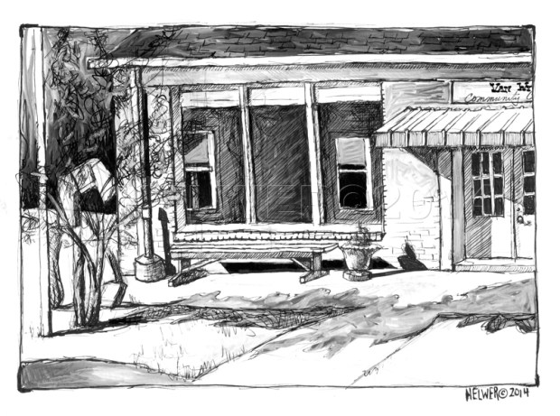 The Community Center. (uni-ball ballpoint, PITT artist pen on paper)