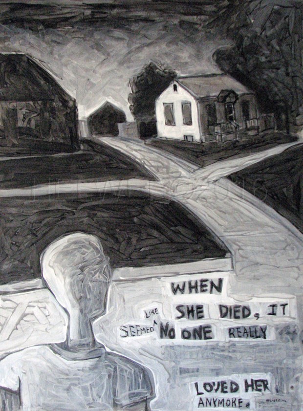 MOM'S HOUSE. acrylic and ink on paper. 20" x 26"